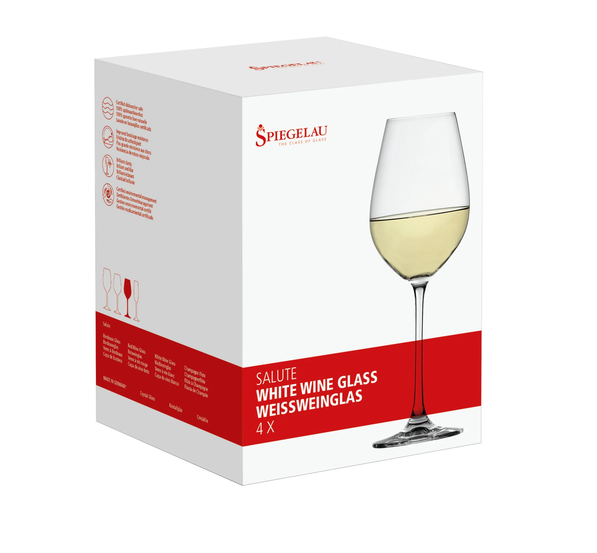 SET X 4 COPA VINO BCO SALUTE de cristal Spiegelau, vista 3