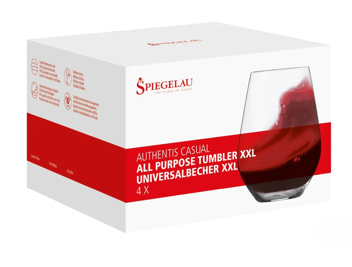SET X 4 VASO TUMBLER XXL AUT. CASUAL de cristal Spiegelau, vista 3