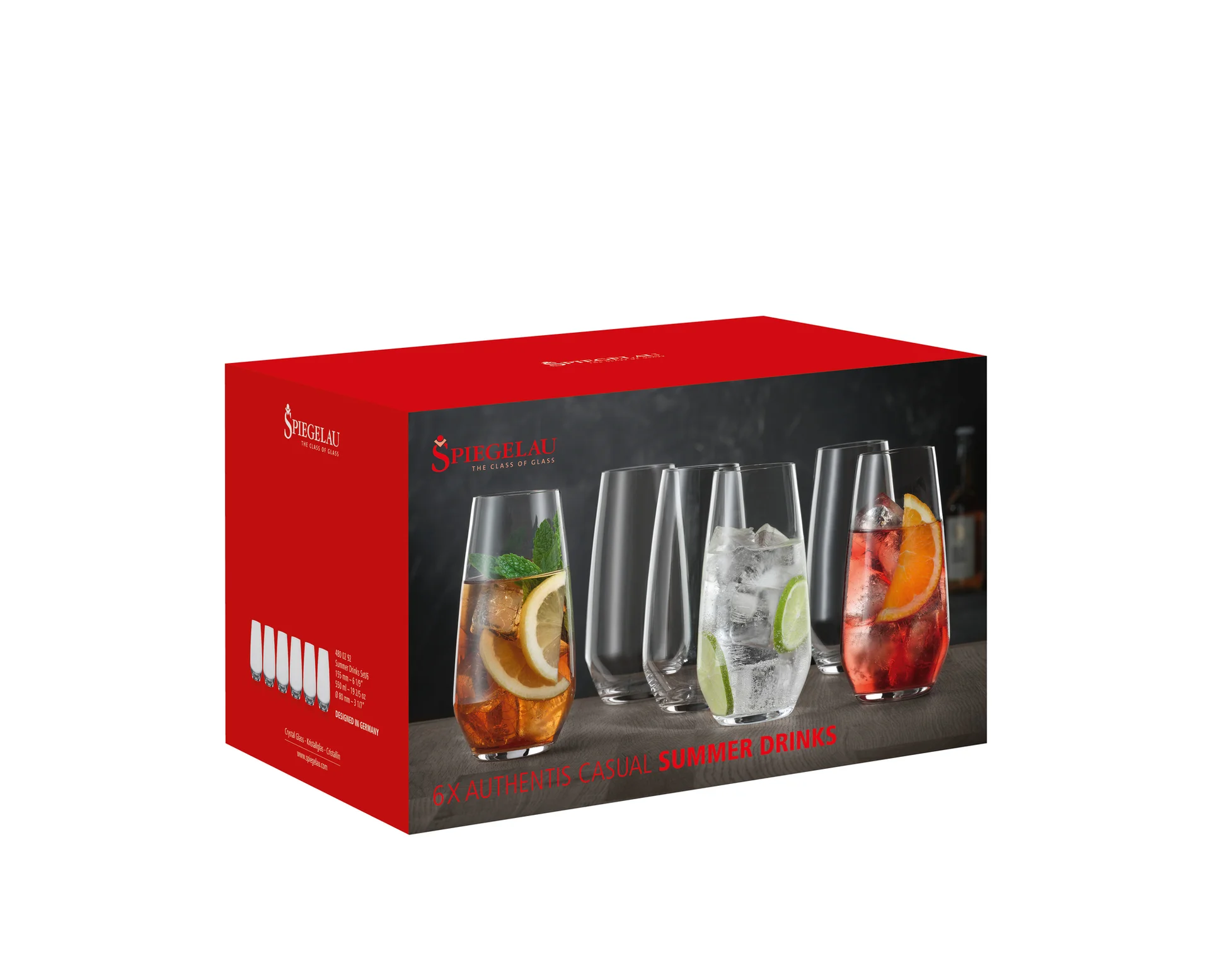 SET X 6 VASO SUMMER DRINKS A. CASUAL de cristal Spiegelau, vista 3